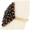 Image 6 : 9k Yellow & White Gold 1.5 ctw Rose Cut Deep Red Garnet Cluster Ring