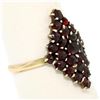 Image 7 : 9k Yellow & White Gold 1.5 ctw Rose Cut Deep Red Garnet Cluster Ring