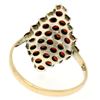 Image 8 : 9k Yellow & White Gold 1.5 ctw Rose Cut Deep Red Garnet Cluster Ring