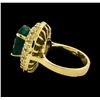 Image 3 : 6.63 ctw Emerald and Diamond Ring - 14KT Yellow Gold