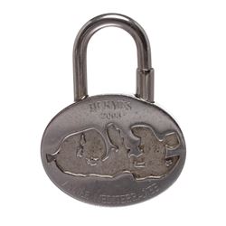 Hermes Silver Palladium Lock Charm