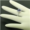 Image 3 : 14k White Gold 3.03 ctw Diamond and Cushion Cut Tanzanite Quality Modern Ring