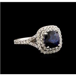 14KT White Gold 2.59 ctw Sapphire and Diamond Ring