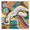 Image 1 : Isaac Maimon, "Violet Nude" Original Acrylic Painting, Hand Signed with Certificate of Authenticity.