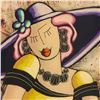 Image 2 : Oz El Hai, "Purple Hat - Vintage Series (Version 3)" Framed Original 3D Mixed Media Painting on Boar