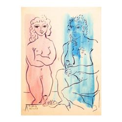 Wayne Ensrud "Artist and Muse 2" Mixed Media Original Artwork; Hand Signed; COA