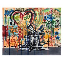 Nastya Rovenskaya- Mixed Media "Charlie is Alone"