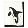 Image 1 : Wyland, "Orca" Original Sumi Ink Painting, Hand Signed with Certificate of Authenticity.