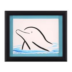 Wyland -  Dolphin  Framed Original Watercolor Painting, Hand Signed with Certificate of Authenticity