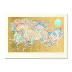 Guillaume Azoulay, "Stardust" Limited Edition Serigraph with Hand Laid Gold Leaf, Numbered and Hand 