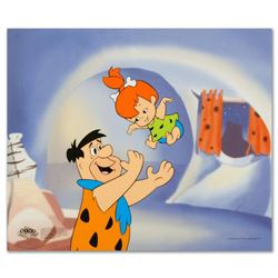  Fred Tossing Pebbles  Limited Edition Sericel from the Popular Animated Series The Flintstones. Inc