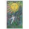 Image 1 : Steve Kaufman (1960-2010) "Tarot, The Sun" One of a kind Hand Painted Silkscreen on Canvas Numbered 