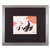 Image 1 : Caroline Young, "Mother and Child" Framed Original Gouache Painting on Mother of Pearl Paper, Hand S
