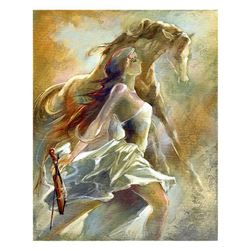 Lena Sotskova, "Free Spirit 2" Hand Signed, Artist Embellished Limited Edition Giclee on Canvas with