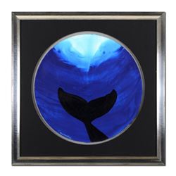 Wyland -"Whale Tail" Framed Original Watercolor Painting, Hand Signed with Certificate of Authentici