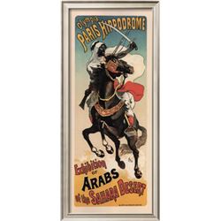 Theophile Alexandre Steinlen "Olympia Paris Hippodrome: Exhibition of Arabs" Custom Framed Offset Li