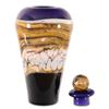 Image 3 : "Large Amethyst Covered Jar with Marble Finial" Hand Blown Glass Sculpture, Hand Signed by GartnerBl