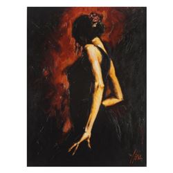 Fabian Perez, "Flamenco" Hand Textured Limited Edition Giclee on Board. Hand Signed and Numbered PP 