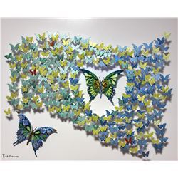 Patricia Govezensky- Original 3D Metal Art on Wood "Flag of Peace"