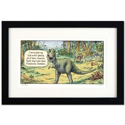 Bizarro! "Flintstones" is a Framed Limited Edition Hand Signed by creator Dan Piraro; Numbered with 