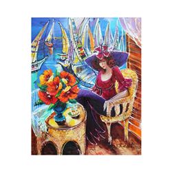 Yana Rafael "Beauty With A View" Hand Signed Original Painting on Canvas with COA