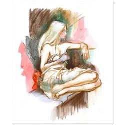 Lena Sotskova, "Intrigue" Mixed Media Original Painting, Hand Signed and with COA.