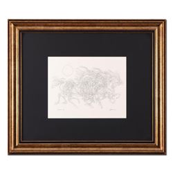 Guillaume Azoulay, "Progression AB" Framed Original Drawing, Hand Signed with Letter of Authenticity