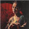 Image 2 : Fabian Perez, "Michiko" Hand Textured Limited Edition Giclee on Board. Hand Signed and Numbered.