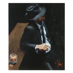 Fabian Perez, "Study For Man In Black Suit II" Hand Textured Limited Edition Giclee on Board. Hand S