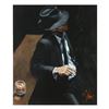 Image 1 : Fabian Perez, "Study For Man In Black Suit II" Hand Textured Limited Edition Giclee on Board. Hand S