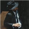 Image 2 : Fabian Perez, "Study For Man In Black Suit II" Hand Textured Limited Edition Giclee on Board. Hand S
