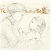 Image 2 : Edna Hibel (1917-2014), "Playful Mother and Baby" Limited Edition Lithograph with Remarque, Numbered