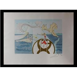 Salvador Dali- Original Engravings with color by pochoir  The Sewing Machine 