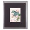 Image 1 : Caroline Young, "Floral II" Framed Original Gouache Painting on Mother of Pearl Paper, Hand Signed w