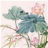 Image 2 : Caroline Young, "Floral II" Framed Original Gouache Painting on Mother of Pearl Paper, Hand Signed w
