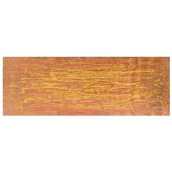 Renatta, "Golden Gate" Original Mixed Media Acrylic and Sand on Canvas (60" x 22"), Hand Signed with