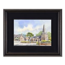 Martin Goode (1932-2002), "Porlock, Somerset" Framed Original Watercolor Painting, Hand Signed with 