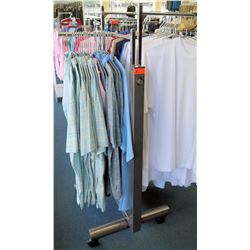 Metal Adjustable 2-Rack Clothing Display on Wheels (fixture only)