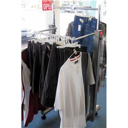 Metal Adjustable 2-Rack Clothing Display on Wheels (fixture only)