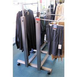 Metal Adjustable 4-Rack Clothing Display on Wheels (fixture only)