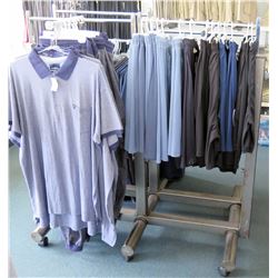 Metal Adjustable 3-Rack Clothing Display on Wheels (fixture only)