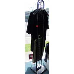 Tall Oval Black Metal Wire Freestanding Clothing Display (fixture only)