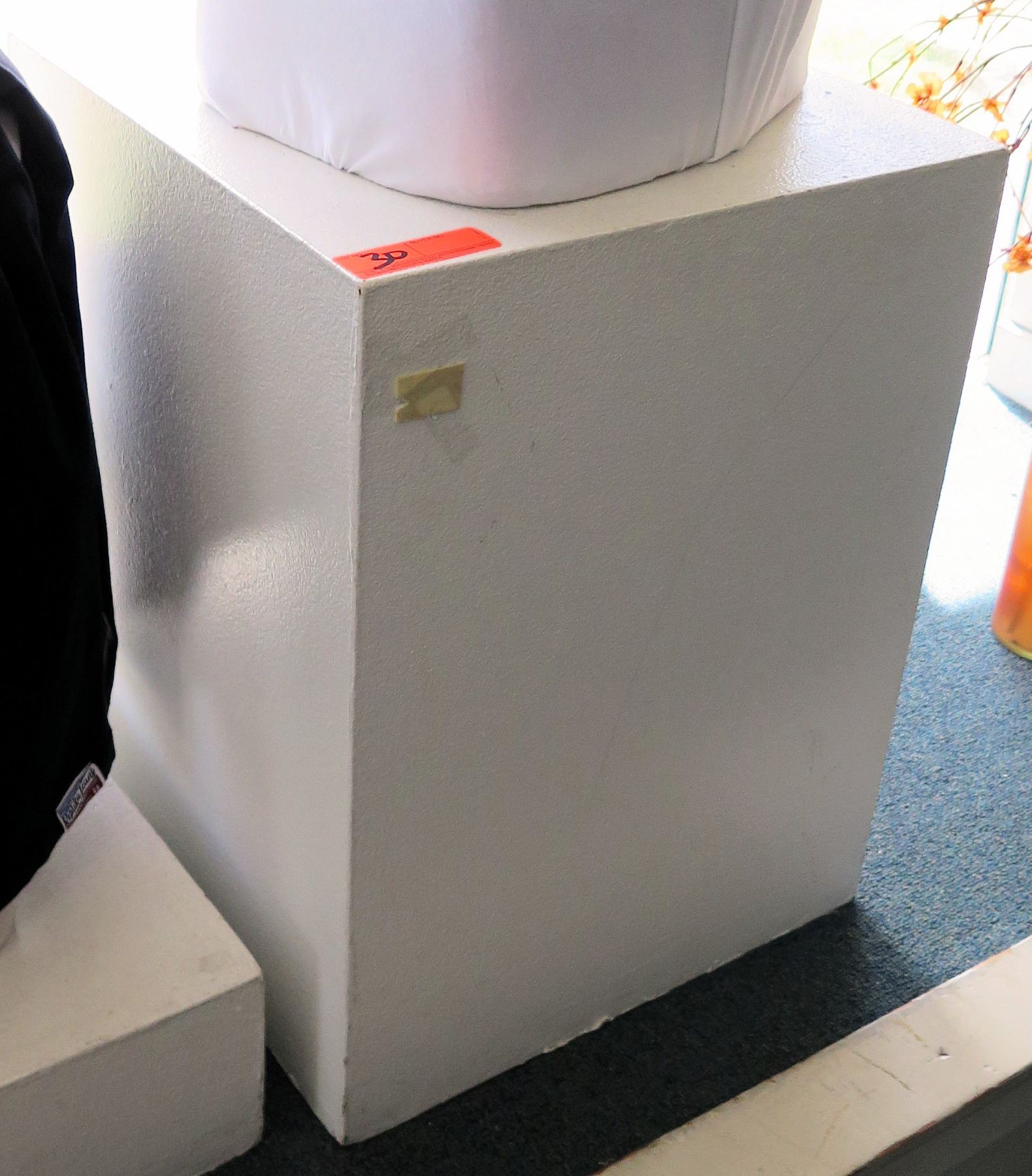 White Display Blocks Tall White Laminate Display Block Pedestal - Oahu Auctions