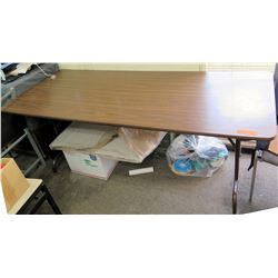 Folding Portable Wood Laminate Table w/ Metal Legs