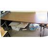 Image 1 : Folding Portable Wood Laminate Table w/ Metal Legs