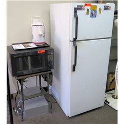 Full Size Refrigerator Freezer Unit, Sharp Carousel Microwave, etc