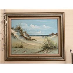 Original Painting on Canvas - Sand, Sea and Seagulls, Artist Hoffman