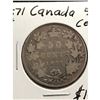 Image 1 : 1871H CANADA 50 CENTS.NICE KEY DATE