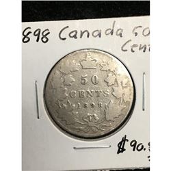 1898 CANADA 50 CENTS.KEY DATE