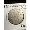 Image 1 : 1898 CANADA 50 CENTS.KEY DATE